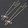 Glamour Bow Rhinestone Necklace – 14″ Length