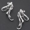 Gold-Plated Elongated Rhinestone Earrings