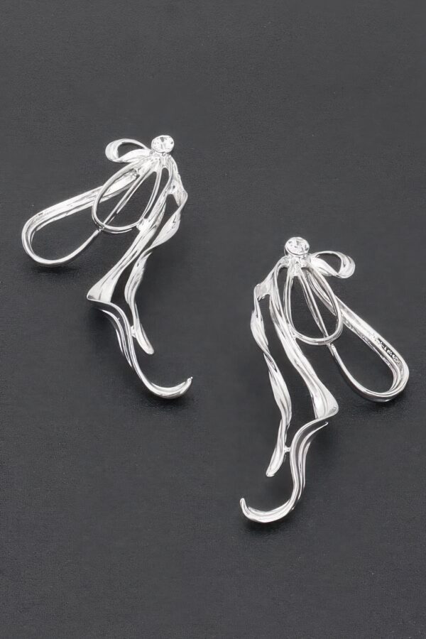 Gold-Plated Elongated Rhinestone Earrings