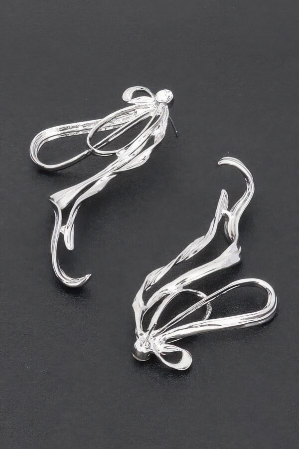 Gold-Plated Elongated Rhinestone Earrings