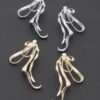 Gold-Plated Elongated Rhinestone Earrings