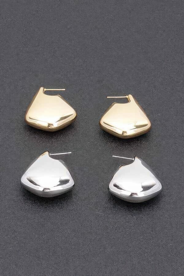 Gold-Plated Triangle Earrings with Sterling Posts