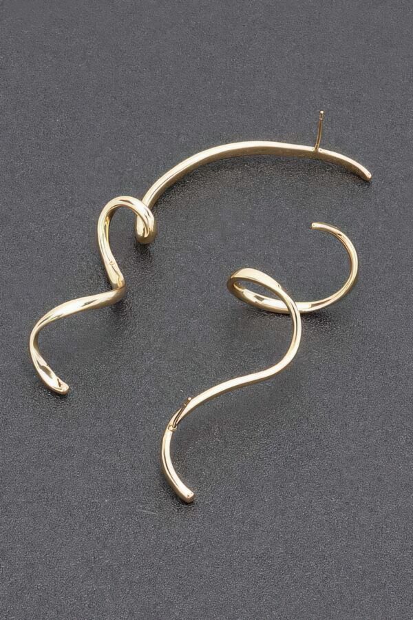 Curvaceous Gold-Plated Sculptural Earrings