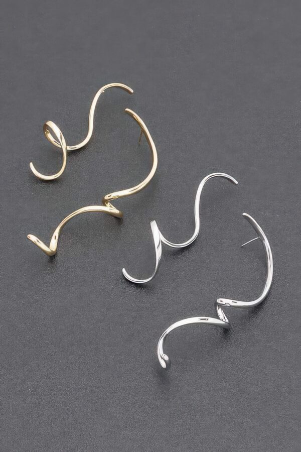 Curvaceous Gold-Plated Sculptural Earrings
