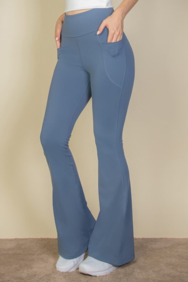 High-Waist Flare Leggings with Side Pockets