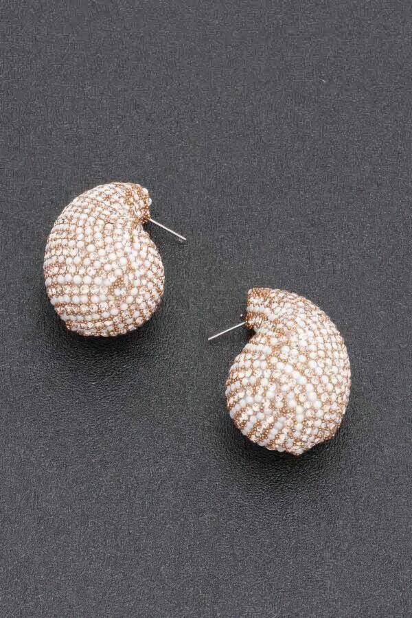 Faux Pearl Cascade Rhinestone Drop Earrings