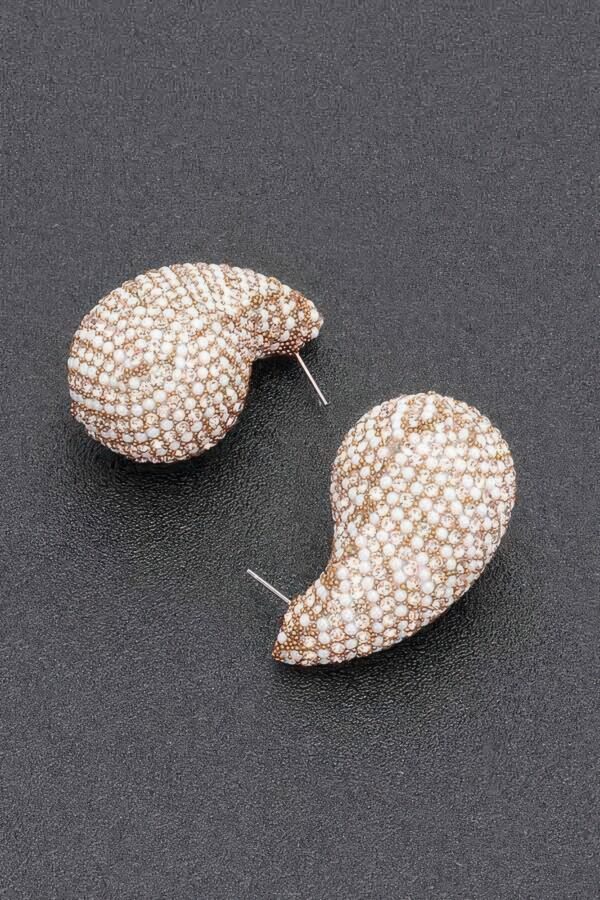 Faux Pearl Cascade Rhinestone Drop Earrings