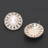 Faux Pearl Drop Earrings with Rhinestone Accents – White
