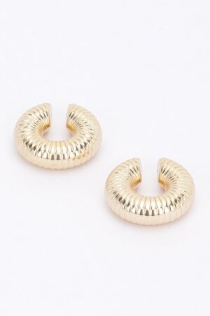 Plastic Cuff Earrings – Two-Tone Spiral Hoop