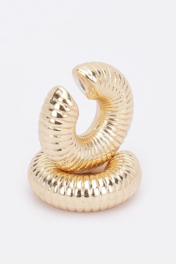 Plastic Cuff Earrings – Two-Tone Spiral Hoop