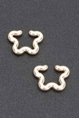 WaveGlow Star Cuff Earrings – Gold-Plated Plastic