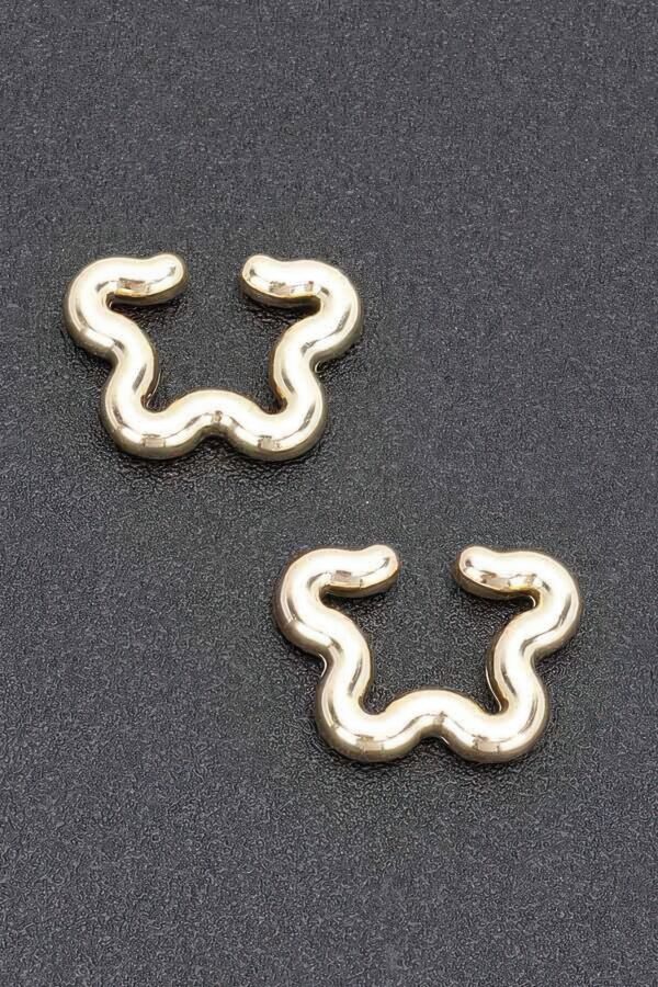 WaveGlow Star Cuff Earrings – Gold-Plated Plastic