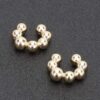 Gold-Plated Plastic Cuff Earring with Ball Accent