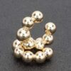 Gold-Plated Plastic Cuff Earring with Ball Accent