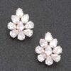 Crystal Blossom Rhinestone Earrings – White Floral
