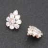 Crystal Blossom Rhinestone Earrings – White Floral