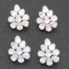 Crystal Blossom Rhinestone Earrings – White Floral