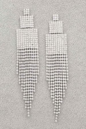 Rhinestone Dangle Earrings – 4.5″ Cascading Sparkle