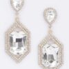 Rhinestone Drop Earrings with Crystal Center
