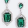 Rhinestone Drop Earrings with Crystal Center