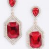 Rhinestone Drop Earrings with Crystal Center