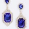 Rhinestone Drop Earrings with Crystal Center