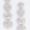 Radiant Circle Rhinestone Drop Earrings – Polished Tone