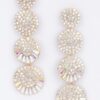 Radiant Circle Rhinestone Drop Earrings – Polished Tone