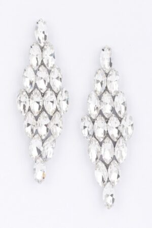 Cascading Rhinestone Drop Earrings – Crystal Sparkle