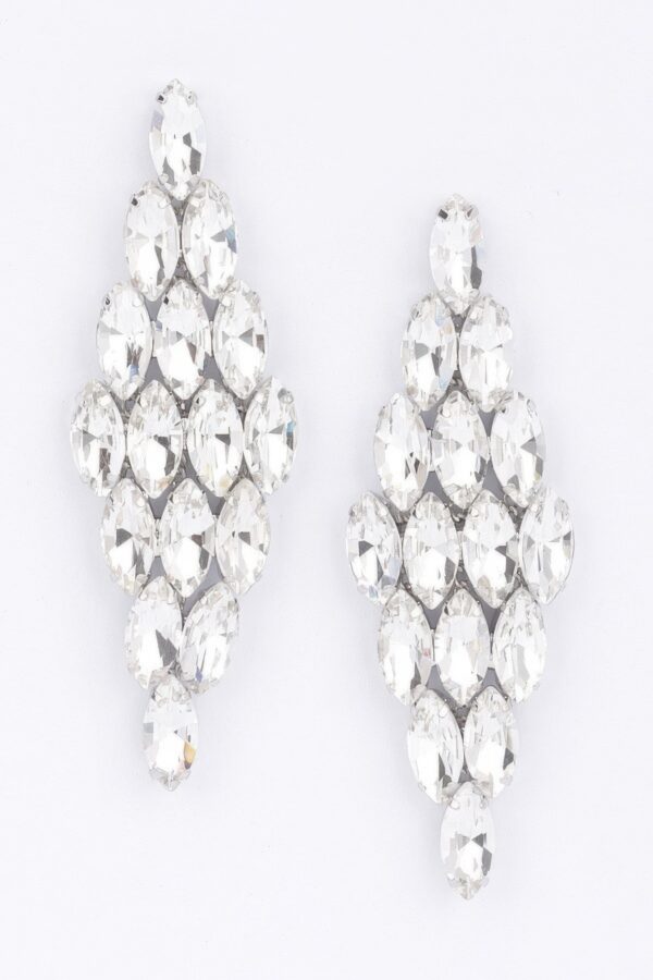 Cascading Rhinestone Drop Earrings – Crystal Sparkle