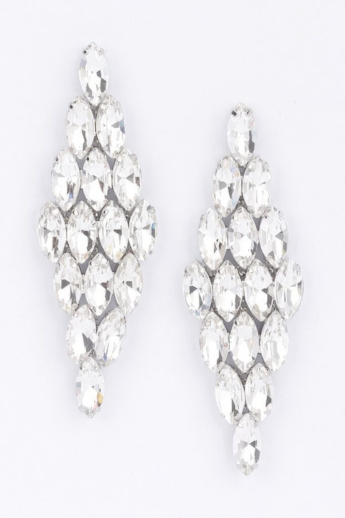 Cascading Rhinestone Drop Earrings - Crystal Sparkle