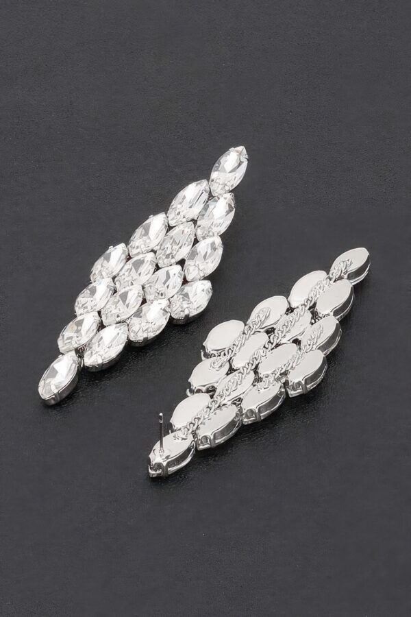 Cascading Rhinestone Drop Earrings – Crystal Sparkle