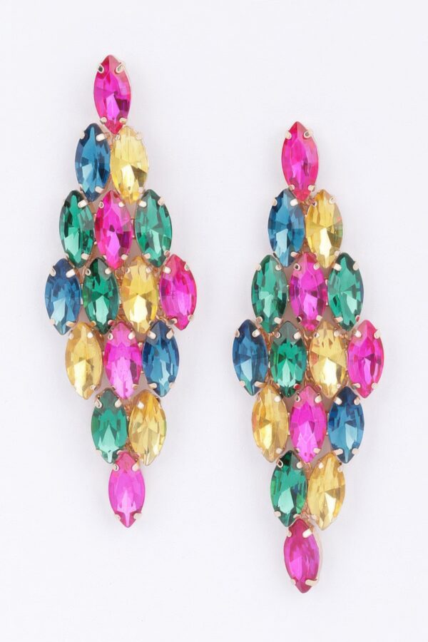Cascading Rhinestone Drop Earrings – Crystal Sparkle