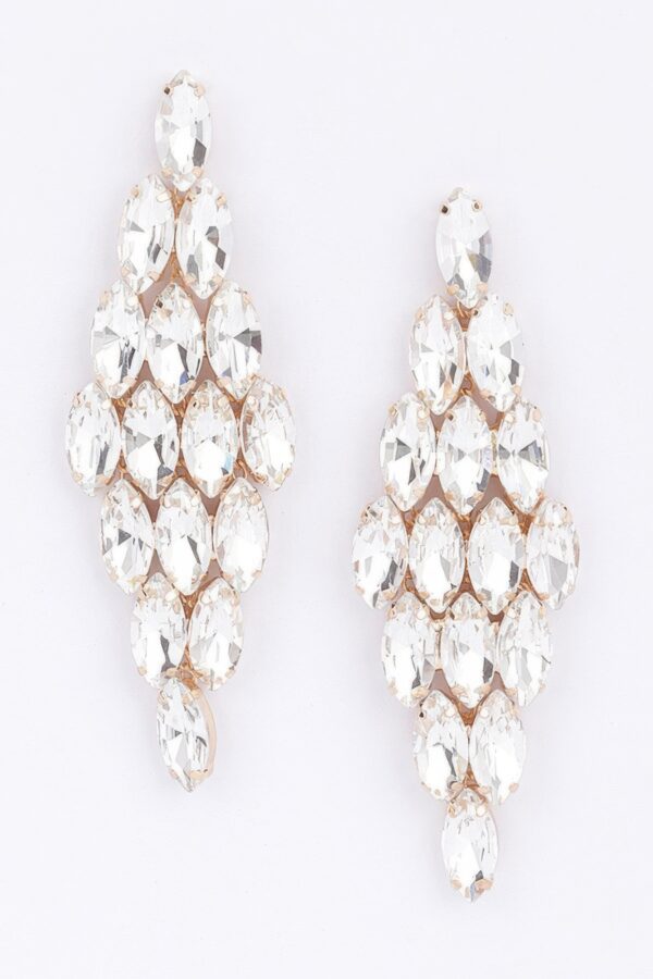 Cascading Rhinestone Drop Earrings – Crystal Sparkle
