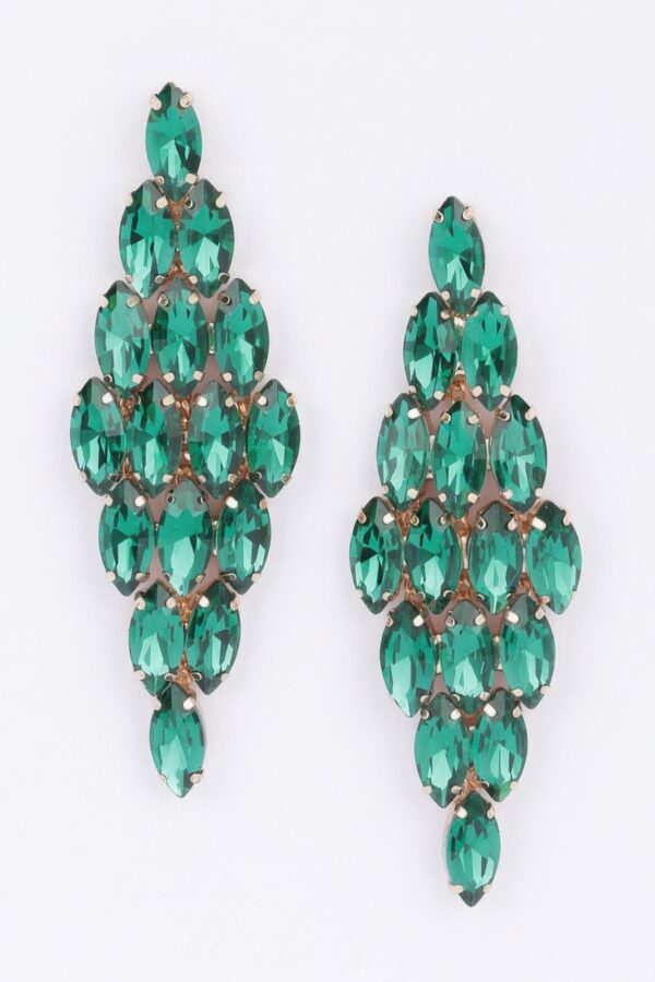 Cascading Rhinestone Drop Earrings – Crystal Sparkle