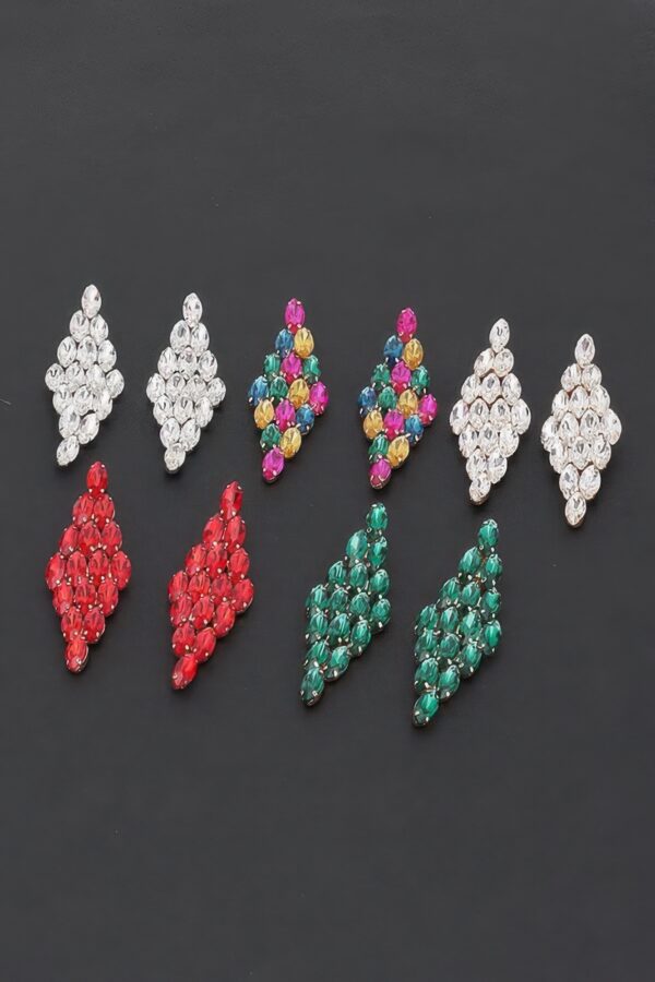 Cascading Rhinestone Drop Earrings – Crystal Sparkle
