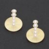 Faux Pearl Vintage Drop Earrings – Gold-Dipped Post