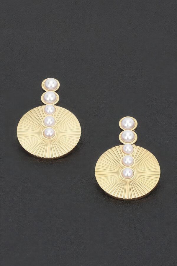 Faux Pearl Vintage Drop Earrings – Gold-Dipped Post