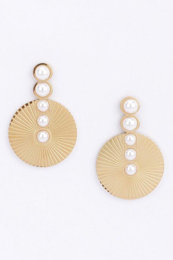 Faux Pearl Vintage Drop Earrings – Gold-Dipped Post