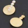 Faux Pearl Vintage Drop Earrings – Gold-Dipped Post