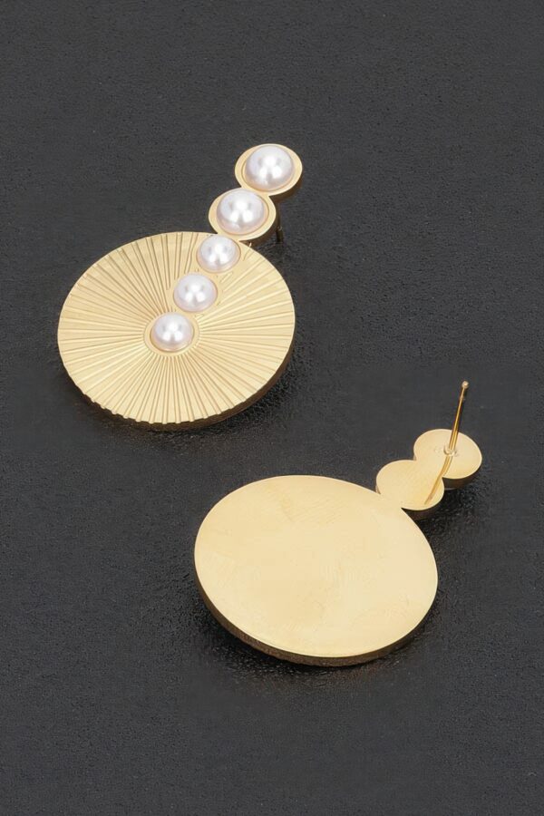 Faux Pearl Vintage Drop Earrings – Gold-Dipped Post
