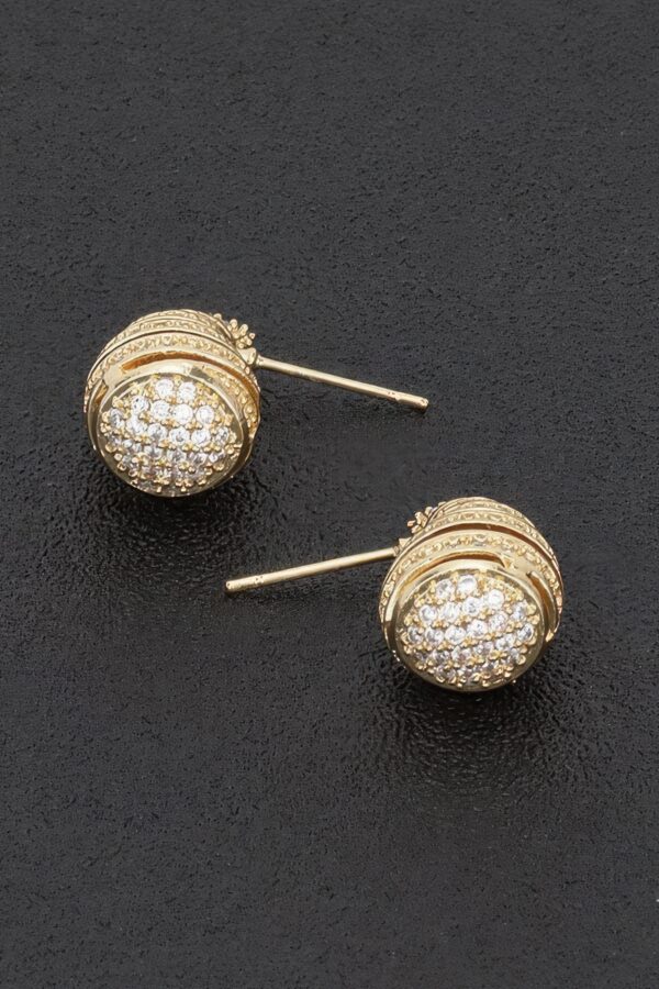 Teardrop Rhinestone Earrings in Metal Setting