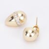 Gold-Tone Teardrop Earrings with Rhinestones