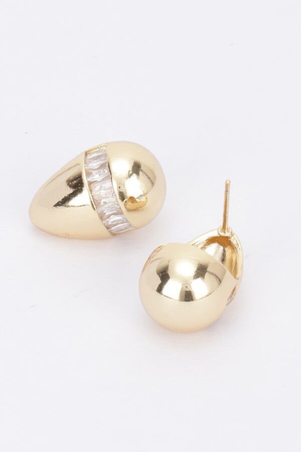 Gold-Tone Teardrop Earrings with Rhinestones