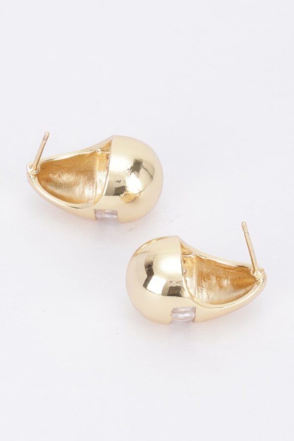 Gold-Tone Teardrop Earrings with Rhinestones