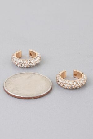 Bejeweled Rhinestone Ear Cuff Earrings – 0.5 in