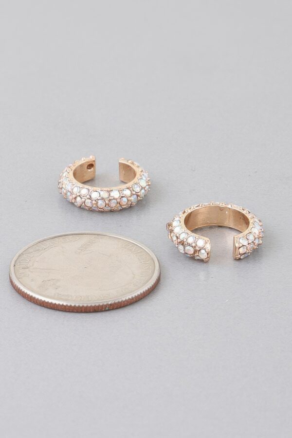 Bejeweled Rhinestone Ear Cuff Earrings – 0.5 in