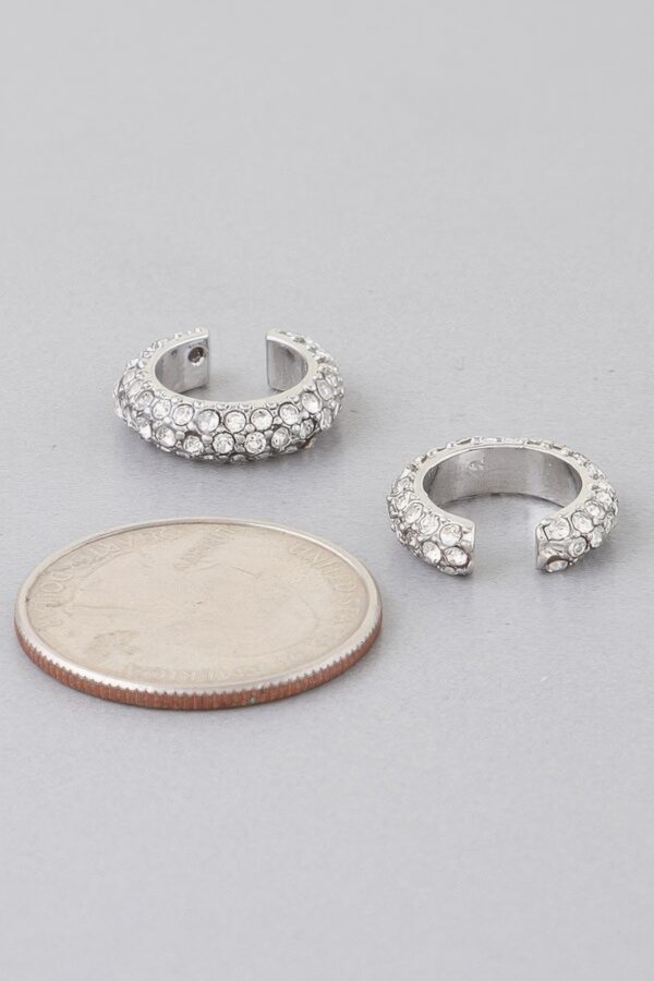 Bejeweled Rhinestone Ear Cuff Earrings – 0.5 in