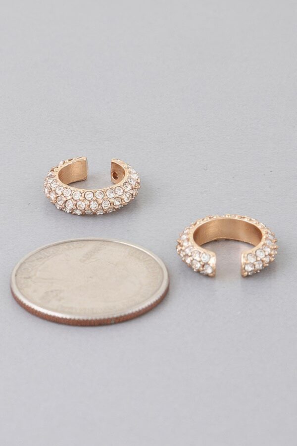Bejeweled Rhinestone Ear Cuff Earrings – 0.5 in