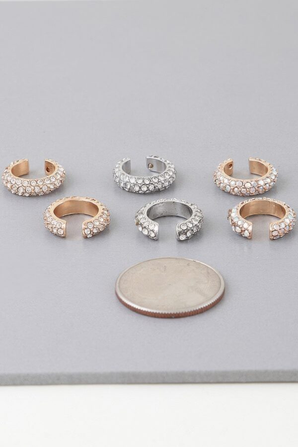 Bejeweled Rhinestone Ear Cuff Earrings – 0.5 in